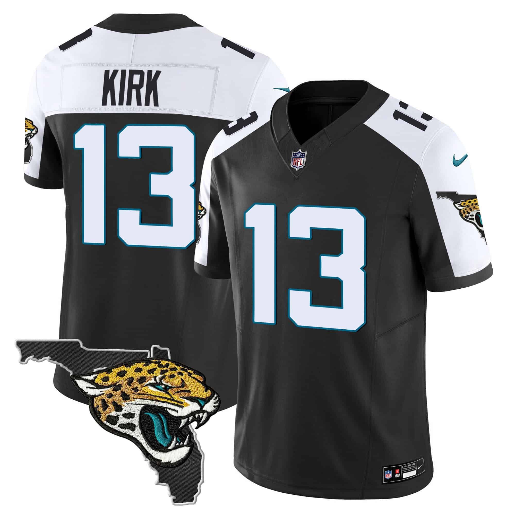 Men Jacksonville Jaguars #13 Kirk Black 2024 Nike Florida Patch Vapor NFL Jersey